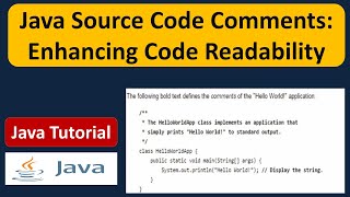 Java Source Code Comments Enhancing Code Readability  Java Tutorial [upl. by Siraval46]