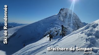 Ski de randonnée  Breithorn de Simplon  3437 m [upl. by Sirrap]