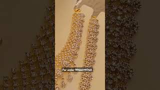 925 silver jewellery with 22 kt gold polish diamond replica bridal set [upl. by Ahsitram]