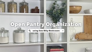 Ikea Billy Bookcase Open Pantry Organization [upl. by Enaid]