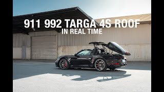 Porsche 911 992 Targa 4s Roof Operation  In Real Time [upl. by Walden]