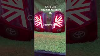 Toyota Etios Liva modified taillights by CustomLights 9717515210 [upl. by Ube]