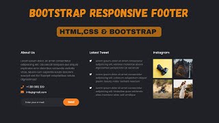 How to create Responsive Footer using HTMLCSSJS and Bootstrap  Responsive Footer using Bootstrap [upl. by Inahteb821]