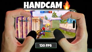 BEST HANDCAM 120 Fps  4 Finger gyroscope  İphone 15 Pro MAX 😱Pubg mobile [upl. by Venezia]