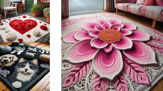 Crochet room Carpet of wool and knitted share ideas crochet design carpet roomcarpet [upl. by Zedecrem977]