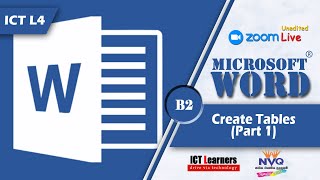 ICT Level 4 in Sinhala  M2  Microsoft Word  B2  Create Tables  Part 1 [upl. by Nauqes]