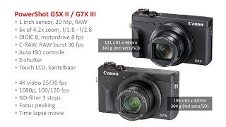 Kennismaking  PowerShot G5X mark II en G7X mark III Dutch [upl. by Anasor]