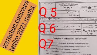 correction concours taalim maths 2021 [upl. by Madigan748]