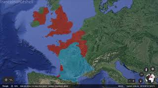 The Hundred Years War in 1 minute using Google Earth [upl. by Haggai]