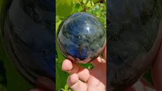 DEEP BLUE Labradorite FLASH In This Sphere labradorite gemstone gems crystals geology [upl. by Job234]