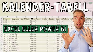 Excel  Den PERFEKTA kalendertabellen i Excel eller Power BI [upl. by Nagaek]