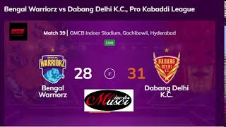 pro kabaddi 2024 match 39 BEN  DEL [upl. by Aizitel]