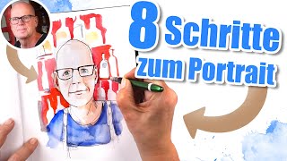 8 einfache Schritte um Menschen amp Personen zu zeichnen und zu sketchen  Ulrike Selders [upl. by Ynaittirb482]