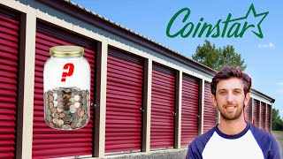 Cashing in Coins Found in ABANDONED Storage Unit  Using Coinstar [upl. by Nirrat]