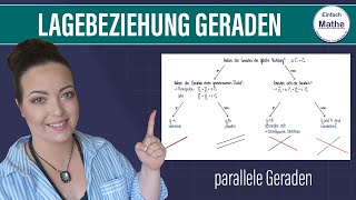 Lagebeziehung zweier Geraden  Vektorrechnung  Beispiel parallele Geraden [upl. by Kragh]