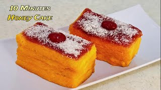 Honey cake in 10 mins  Instant Bread Honey cake Christmas Cake without Oven Jam Cake newyear2024 [upl. by Leehar]