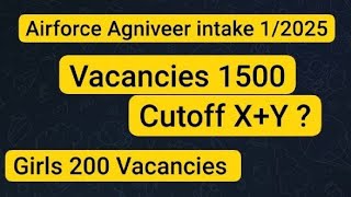 Airforce Agniveervayu Vacancies Update Intake 12025  Cutoff X amp Y  agniveerairforce [upl. by Imhsar928]