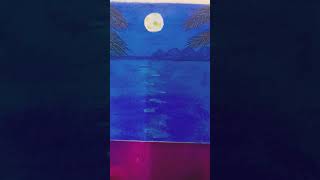 Moon painting oil pastels  paintingshorts oilpastel painting art [upl. by Galang]