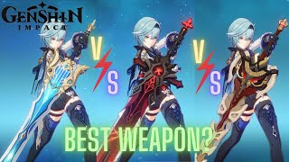 Genshin Impact Eula Best Weapon R1 Song Of Broken Pines Vs R3 Wolf Gravestone Vs R5 Serpent Spine [upl. by Edgar252]