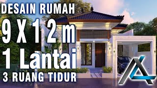 DESAIN RUMAH 9 x 12 meter I Lampung – DESAIN RUMAH TROPIS MODERN [upl. by Miarfe]