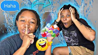 I THREW 100 WATER BALLOONS AT MY GIRLFRIEND EPIC [upl. by Annahsat]