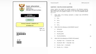 Grade 12 ChemistryP2 November 2023 Multiple Choice Questions MCQ [upl. by Shayna289]