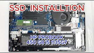 HP ProBook 450 G8 i5 1135G7 SSD installation  HP ProBook 450 G8 [upl. by Yendis]