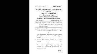 BEGA  001 December 2023 Question Paper [upl. by Fornof990]