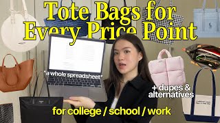 TOTE BAGS RECOMMENDATIONS AT EVERY PRICE POINT for school college work  Alyssa Lyanne [upl. by Obara]