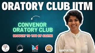 Explore IIT Madras beyond academics Lets get started with oratory club of IIT Madras [upl. by Huberman]