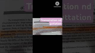 transpiration nd guttationbiology class 12th 10th neet tgt pgt biology [upl. by Moneta]