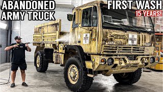 First Wash In 15 Years ABANDONED MOLDY Army Truck  Car Detailing Restoration [upl. by Deckert]