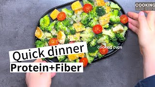 Quick dinner full of protein and fiber broccoli and tofu  Cooking and Cups [upl. by Noemi]