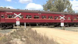 Australian Steam Trains T356 and R761 lead a shuttle from Barnes [upl. by Nivrag]