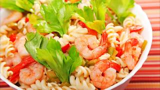 Recette  Salade de pâtes au thon et crevettes [upl. by Llain]