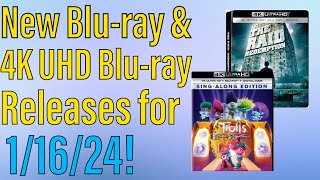 New Bluray amp 4K UHD Bluray Releases for January 16th 2024 [upl. by Yelik]