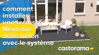 Comment installer facilement une terrasse sur dalle béton avec le système Easyclip  Castorama [upl. by Akenit]