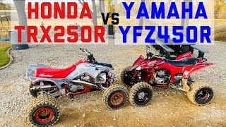 TRX250R vs YFZ450R Sunday Funday Bansheeland [upl. by Elda]