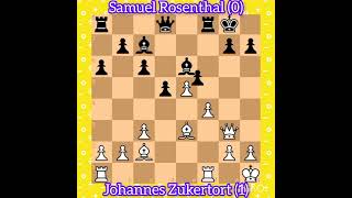 Zukertort vs Rosenthal  Paris 1878 chess [upl. by Natam875]