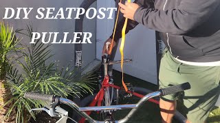 TRYING TO REMOVE A STUCK SEATPOST WITH A DIY SEATPOST PULLER [upl. by Oram]