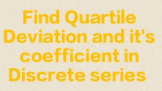 Find out quartile deviation in discrete part 1 seriesshortsviral shorts [upl. by Katalin]