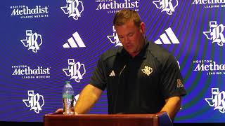 RICE OWLS HD FB CO Mike Bloomgren Comments about ARMY The OWLS opponent this upcoming weekend [upl. by Nodnrb]