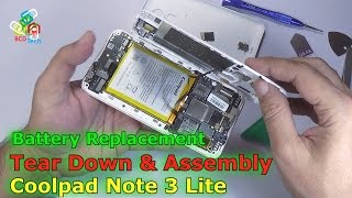 Coolpad Note 3 Lite Tear Down Parts View Battery Replacement amp Assembly [upl. by Iggam]