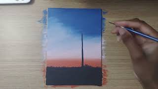 Easy Acrylic Painting idea  Step by Step Tutorial for Beginners [upl. by Yenittirb]