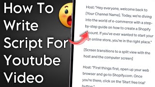 How To Write Script For Youtube Video  YouTube Video Script Generator [upl. by Enitsirt997]