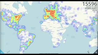 BTC ATMs in the world 2013 2024  video made from coinmaporg [upl. by Ytirahs]