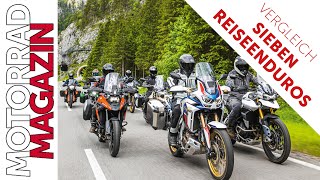 7 Reiseenduros 2020 im Vergleich  BMW Honda Moto Guzzi Kawasaki KTM Suzuki Triumph [upl. by Celestina]