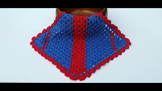 Crochet Scallop Border  Corner to Corner Border  C2C Wave Border  Doily Placemat [upl. by Jorin]