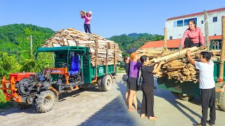 Use Truck To Buy Firewood From Lumberyard  Transport Firewood Go To Market Sell Daily Farm [upl. by Ehcnalb]