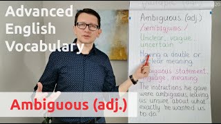 Ambiguous adj  Advanced English Vocabulary  One Minute Videos [upl. by Ayouqat]